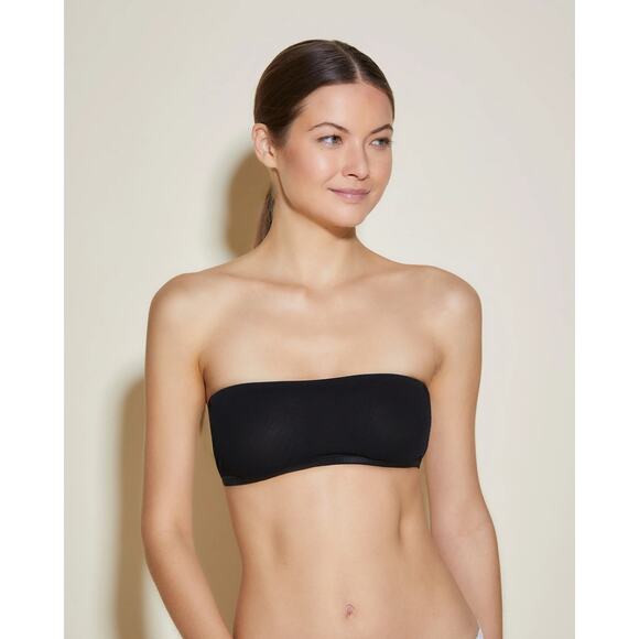 Cosabella Women's Medium Black Soire Confidence Mesh Bandeau Bra Wireless B15-1 - Picture 1 of 6